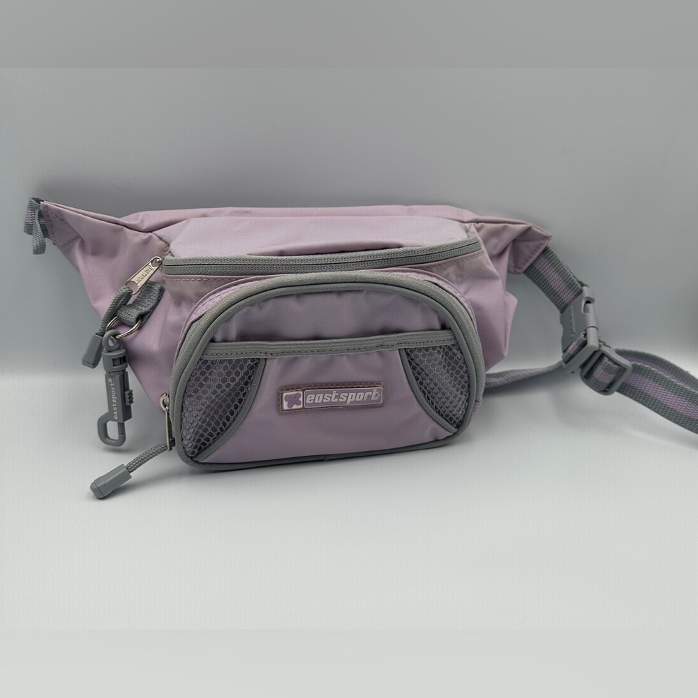 Vintage Eastsport Belt Bag Lavender Gray Fanny Pack With Coin Purse 90s Retro